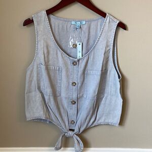 NWT Stone Washed Crop Top